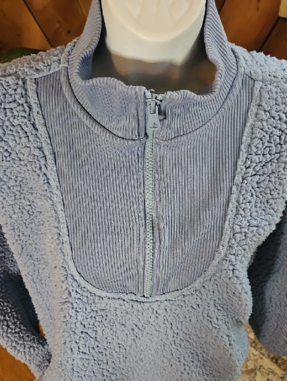 Aerie Sherpa Corduroy Quarter Zip Fleece S Gorpcore Sherpa Cozy